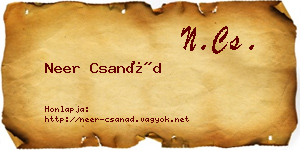 Neer Csanád névjegykártya